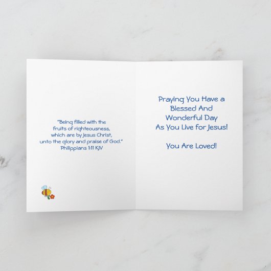 Bee Like Jesus Card カード (内部)