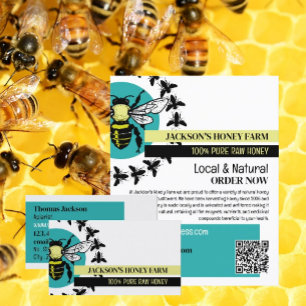 Bee Logo - Beekeeper, Honey農家 名刺