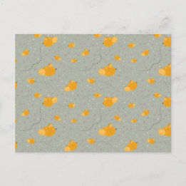 Bee Love Bee Happyはがき – 緑 ポストカード