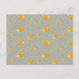 Bee Love Bee Happyはがき – 緑 ポストカード