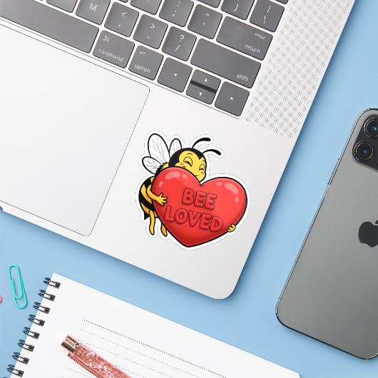 Bee Loved Sticker シール (ノートパソコンとiPhone)