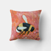 Bee Lover Insect Throw Pillow Home Decor クッション (裏面)