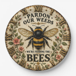 Bee Lover Pollinator Gift Cottage Garden ペーパープレート
