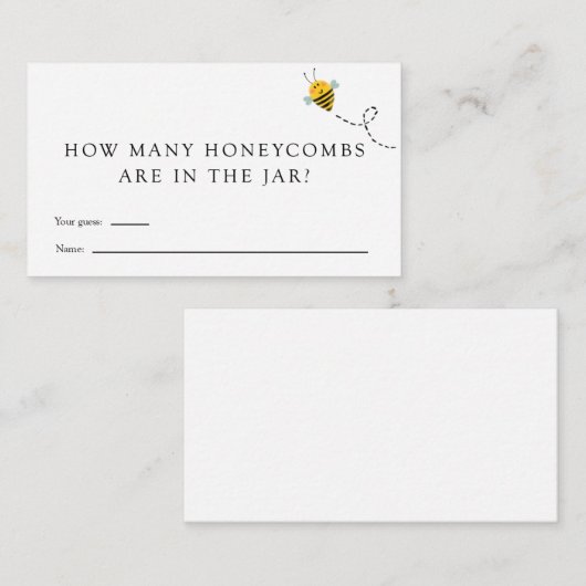 Bee Many Honeycombsベビーシャワーゲームカード エンクロージャーカード (正面/裏面)