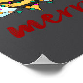 Bee Merry Christmas Bee In Santa Hat Cute Merry Xm ポスター (角)