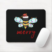 Bee Merry Christmas Bee In Santa Hat Cute Merry Xm マウスパッド (マウス)
