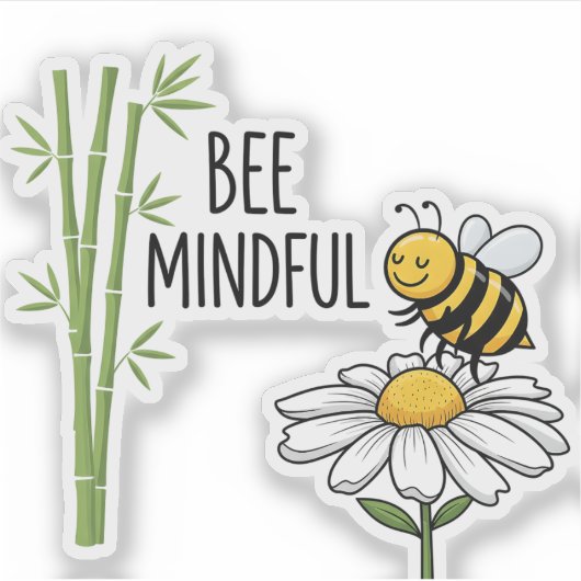 Bee Mindful Sticker シール (正面)