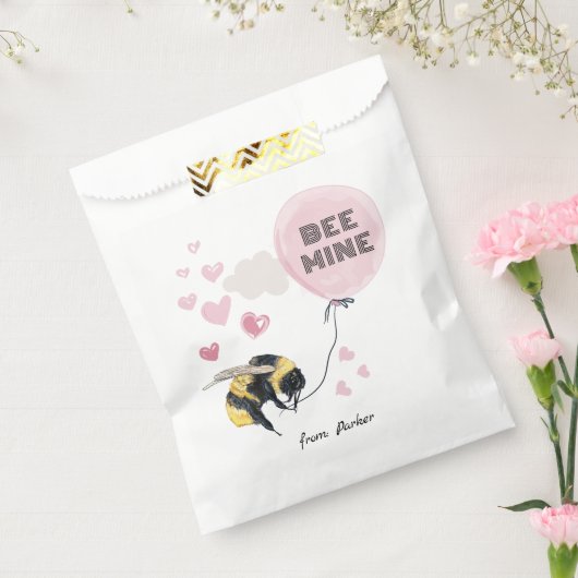 Bee Mine バレンタインデー キッズ用 | 名前入り  フェイバーバッグ (封をした状態)