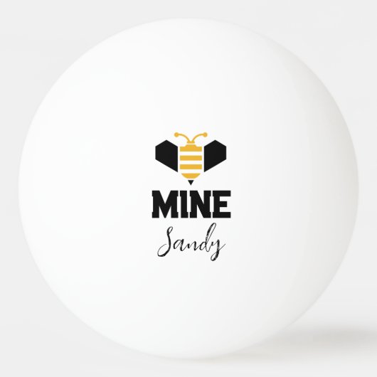 Bee Mine （名前）ミニマルなロマンチックギフト 卓球ボール (正面)
