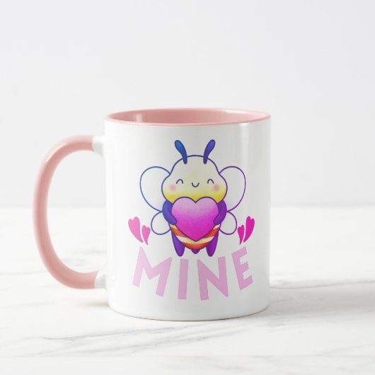 BEE MINE - BE MINE おもしろい VALENTINE DAY マグカップ (左)
