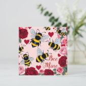 「Bee Mine Love Buzz Design フラットホリデーカード」 シーズンカード (スタンド正面)