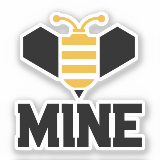 Bee Mine Minimalist Romantic Valentine's Gift シール (正面)