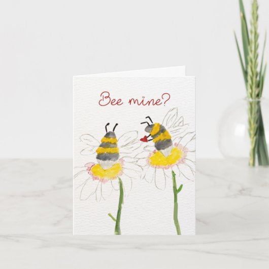 Bee Mine? on Flowers Valentine's Day Card サンキューカード (正面)