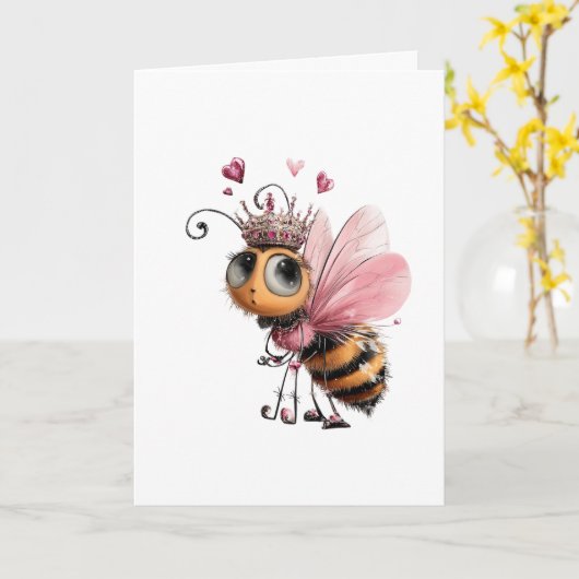 Bee Mine Valentine Card カード (黄色い花)