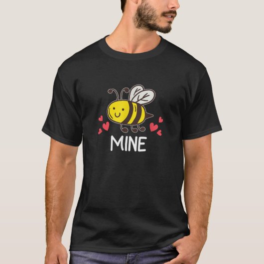 Bee Mine Valentine Clothing Men おもしろい Bee Lo Tシャツ (正面)