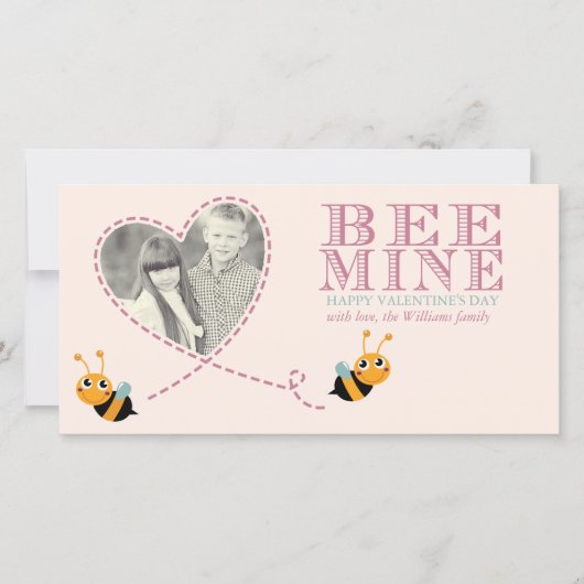 Bee Mine Valentine's Dayフォトカード シーズンカード (正面)