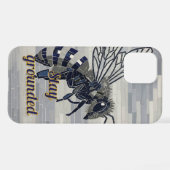 Bee Mosaic Gray Slate Art Case iPhoneケース (裏面横)