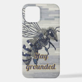 Bee Mosaic Gray Slate Art Case iPhoneケース (裏面)