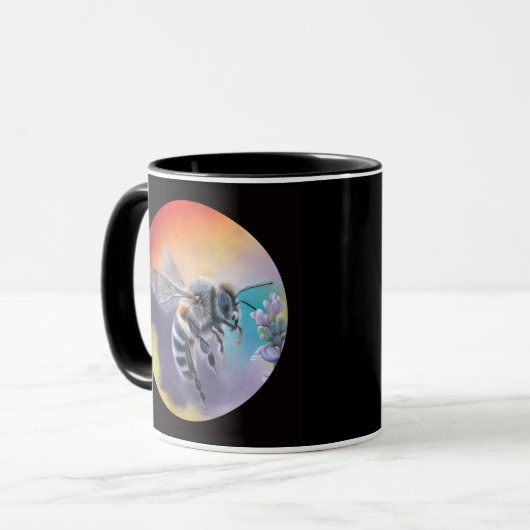 Bee mug. Beautiful colourful bumblebee  マグカップ (正面左)