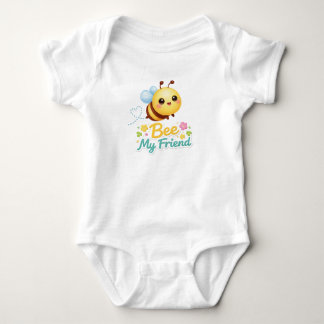 Bee My Friend ベビーボディスーツ - 笑顔のかわいい蜂 wit