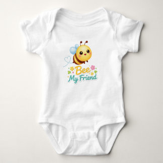 Bee My Friend Baby Bodysuit – Cute Smiling Bee wit ベビーボディスーツ