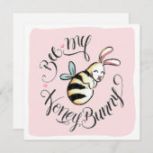 Bee My Honey Bunny Valentine card 案内状 (正面/裏面)