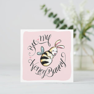 Bee My Honey Bunny Valentine card 案内状