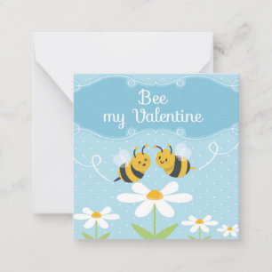 Bee my Valentine – かわいいビーバレンタイン ノートカード