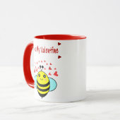 Bee My Valentine – かわいいBee Valentine's Day マグカップ (正面左)