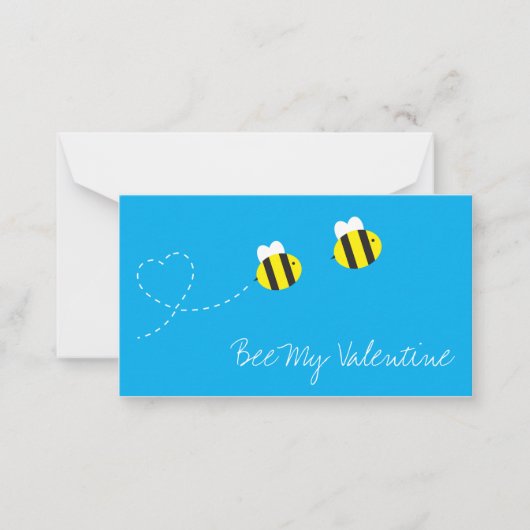 Bee My Valentine Card ノートカード (正面)