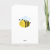 Bee My Valentine, Cute Bee，緑のストライプ シーズンカード (裏面)