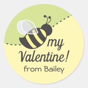 Bee My Valentine Favoritesラベルラウンドステッカー ラウンドシール