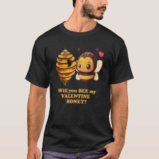Bee My Valentine Honey Cute Valentines Day Couples Tシャツ (正面)