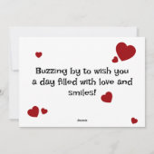 Bee My Valentine Kidカーフレンドリード シーズンカード (裏面)