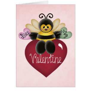 Bee My Valentine Little Bee/ハートグリーティングカード