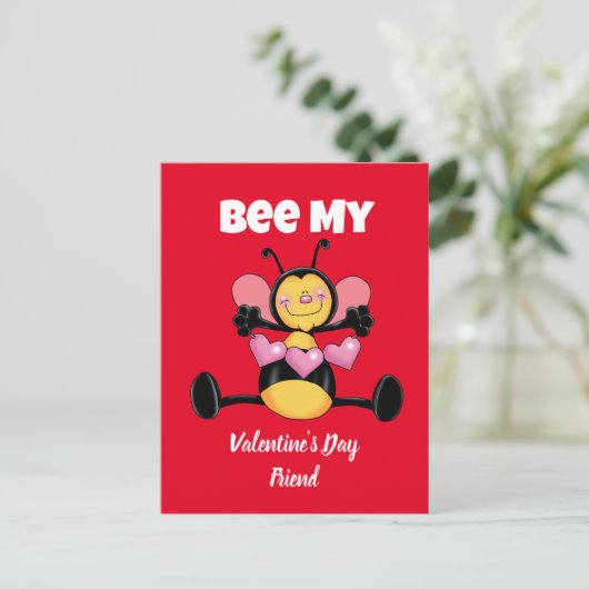 Bee My Valentine's Day Friendはがき シーズンポストカード (スタンド正面)