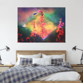 Bee Nワイルドフラワーダイヤモンドアーストーン キャンバスプリント (インサイチュ (寝室))