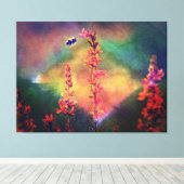 Bee Nワイルドフラワーダイヤモンドアーストーン キャンバスプリント (インサイチュ (ウッドフロア))