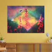 Bee Nワイルドフラワーダイヤモンドアーストーン キャンバスプリント (インサイチュ (リビング))