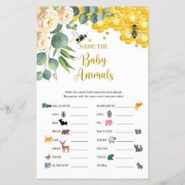 Bee Name the Baby Animals Game Card チラシ
