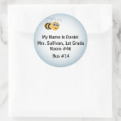 Bee Nametag ラウンドシール (バッグ)