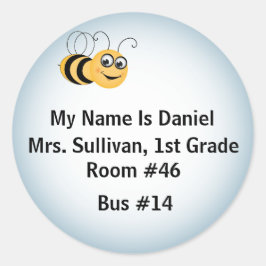 Bee Nametag ラウンドシール