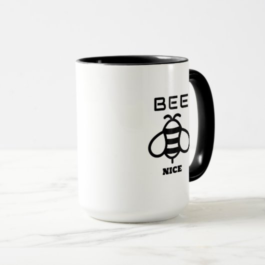 Bee Nice with Minimal Design マグカップ (正面右)