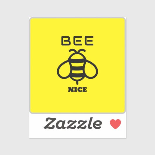 Bee Nice with Yellow Background Design シール (シート)