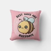 Bee Nursery Pillow – Cute Bumblebee Decor クッション (正面)