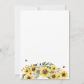 Bee Oh Baby Shower付きひまわり 招待状 (裏面)