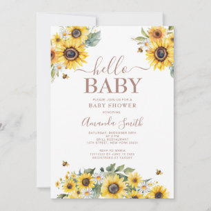 Bee Oh Baby Shower付きひまわり 招待状