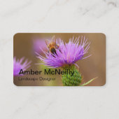 Bee On 忙し Purple Thistle Horizontal Format 名刺 (正面)