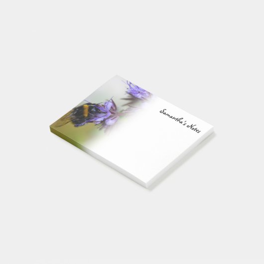 Bee on a blue Tansy Notes ポストイット (アングル)