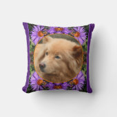 Bee On Aster Flower Frame自分の写真を作成 クッション (正面)